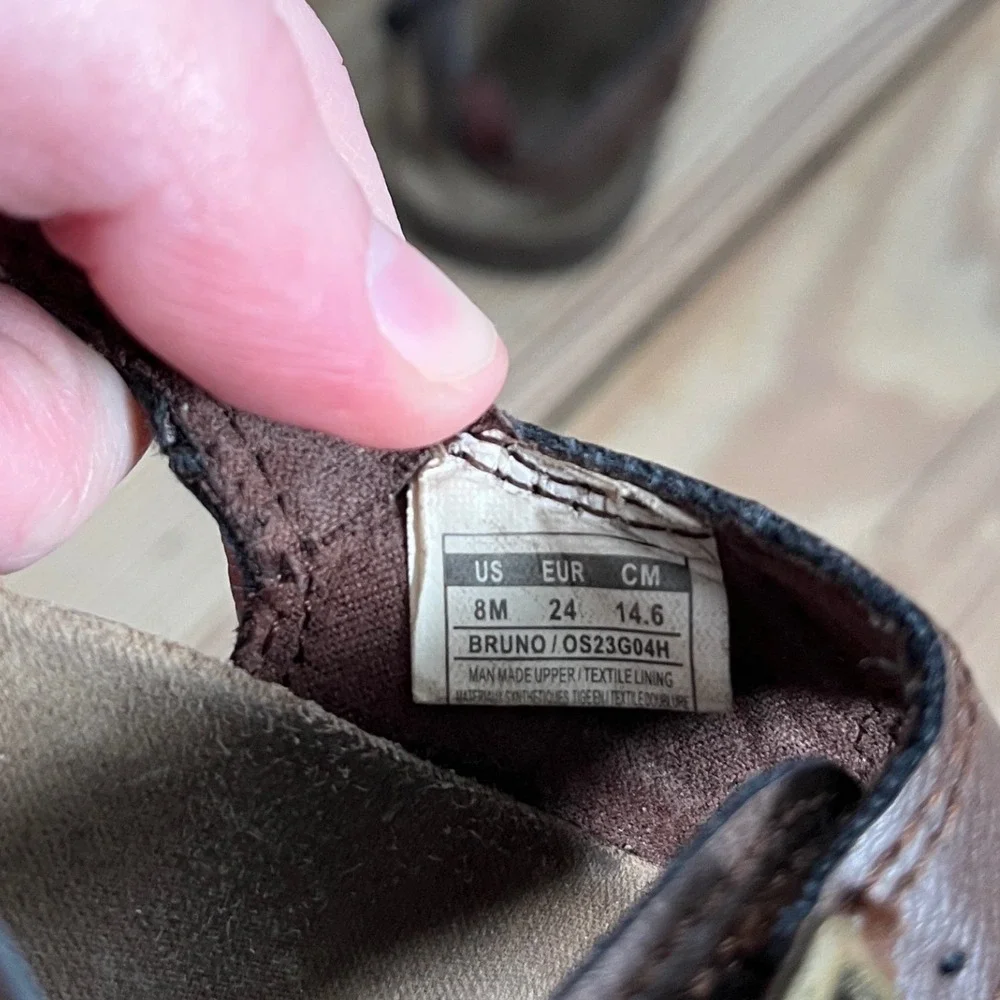 Bruno Toddler Brown Double Strap Buckle Cork Sandals Sz 8M osh kosh‎ hook & loop